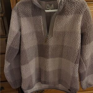 LIV Purple Quarter-Zip Sherpa Pullover